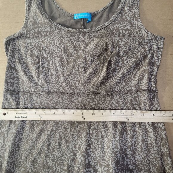 Fresh Produce Women's Large Maxi Dress Brown Print Ruffle Sleeveless Casual - Picture 10 of 11